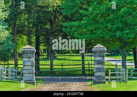 La porte d'entrée de l'Hermitage d'Andrew Jackson à Nashville, Tennessee. Banque D'Images