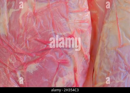 Viande de porc.morceaux de porc frais .Aliments protéinés. Texture de la viande. Aspirer la viande emballée Banque D'Images