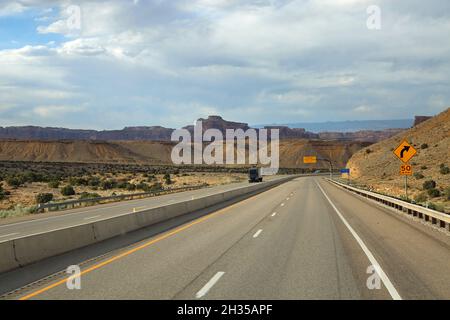 Autoroute à San Rafael Swell, Utah Banque D'Images