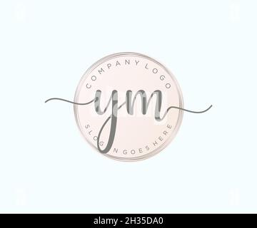 Logo YM féminin.Utilisable pour les logos nature, salon, Spa, cosmétique et Beauté.Elément de modèle de logo Flat Vector. Illustration de Vecteur