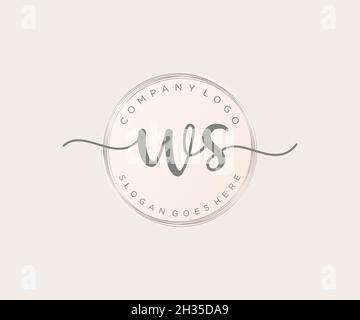 Logo WS féminin.Utilisable pour les logos nature, salon, Spa, cosmétique et Beauté.Elément de modèle de logo Flat Vector. Illustration de Vecteur