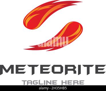 Modèle de vecteur de logo d'ilustration de météorite Illustration de Vecteur