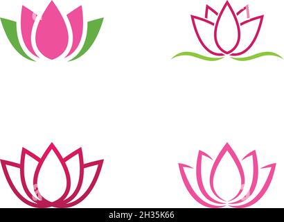 Ensemble de modèles de logo Lotus flowers Illustration de Vecteur
