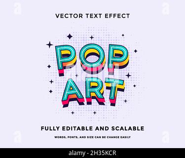 effet de texte vectoriel pop art modifiable Illustration de Vecteur