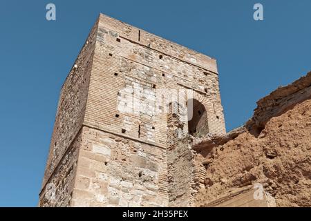 Tour de la forteresse.Requena, Valence.Comunitat Valenciana.Espagne. Banque D'Images