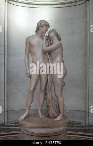 Vénus et Adonis, par Antonio Canova, marbre blanc, 1794, Musée d'Art et d'Histoire, Genève, Suisse Banque D'Images