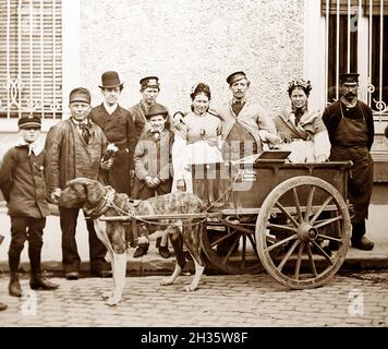 Une voiturette de chien belge, période victorienne Banque D'Images