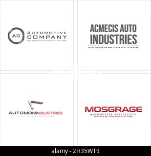 Design du logo de la lettre initiale du mot-symbole de l'entreprise de service automobile moderne Illustration de Vecteur