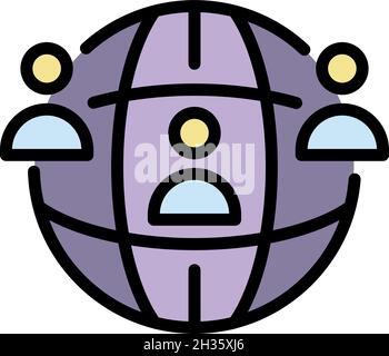 Aucune icône de discrimination globale.Contour pas de vecteur de discrimination globale icône couleur plate isolée Illustration de Vecteur