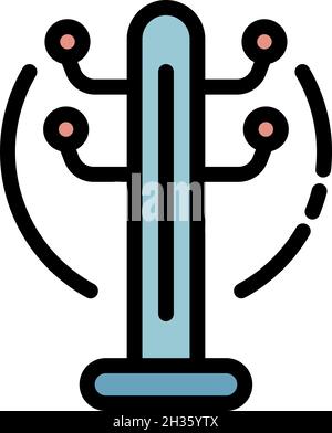 Icône de support de cassette.Contour crochet vecteur icône couleur plat isolé Illustration de Vecteur