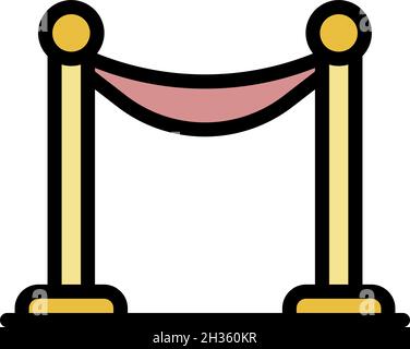 Icône de la barrière de musée. Contour musée barrière vecteur icône couleur plat isolé Illustration de Vecteur