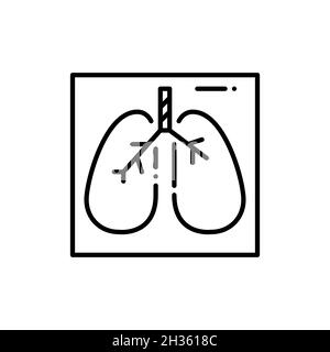 Poumons vérifier le test de diagnostic médical.Pixel Perfect, icône de contour modifiable Illustration de Vecteur