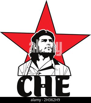 Illustration vectorielle du Che Guevara avec Red Star Illustration de Vecteur