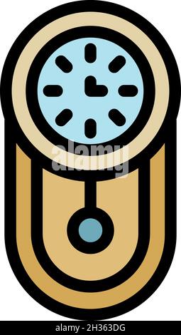 Icône d'horloge pendulaire métronome.Contour métronome pendule horloge vecteur icône couleur plat isolé Illustration de Vecteur