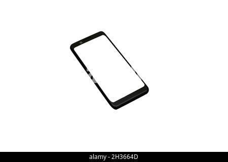 concept de maquette de smartphone isométrique. isoler sur fond blanc Banque D'Images