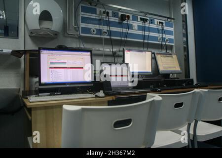 Bucarest, Roumanie, 23 juillet 2009 : Le centre de coordination des urgences d'un hôpital. Banque D'Images