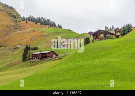 Paysage idyllique autour de Warth, une municipalité dans le quartier de Bregenz dans l'état autrichien du Vorarlberg Banque D'Images