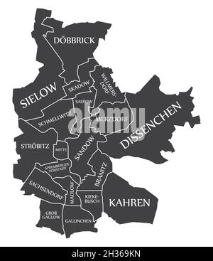 Cottbus carte de la ville Allemagne DE étiqueté noir illustration Illustration de Vecteur