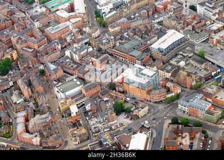 Image aérienne de Nottingham City, Notinghamshire Angleterre Royaume-Uni Banque D'Images