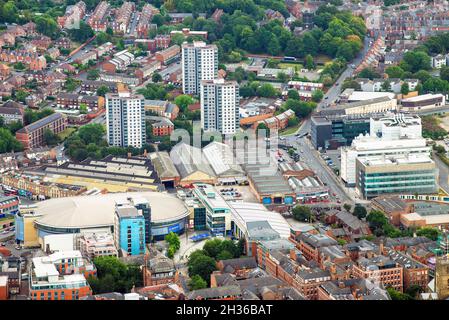 Image aérienne de Sneinton à Nottingham Notinghamshire Angleterre Royaume-Uni Banque D'Images