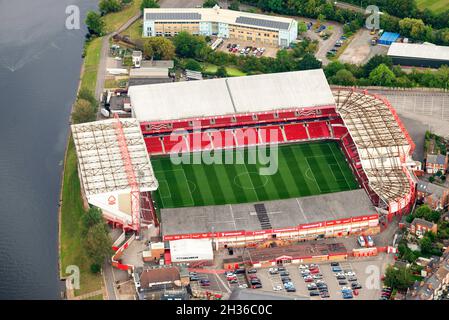 Image aérienne du club de football de Nottingham Forest, Nottingham, Angleterre, Royaume-Uni Banque D'Images