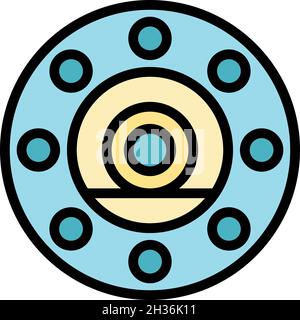 Icône de rabatteur de pêche.Contour de la bobine de pêche vecteur icône couleur plat isolé Illustration de Vecteur