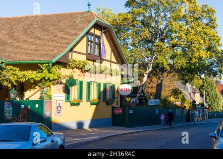 Wien, Vienne: Hameau Grinzing, taverne Buschenschek Heuriger Bach-Hengl en 19.Döbling, Vienne, Autriche Banque D'Images