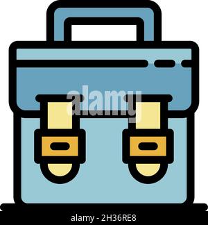 Icône du sac du recruteur.Outline recruteur sac vecteur icône couleur plat isolé Illustration de Vecteur