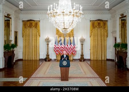 WASHINGTON DC, États-Unis - 16 août 2021 - le président des États-Unis Joe Biden prononce un discours sur la situation en Afghanistan, après le widral des États-Unis et d'autres pays membres de l'OTAN Banque D'Images