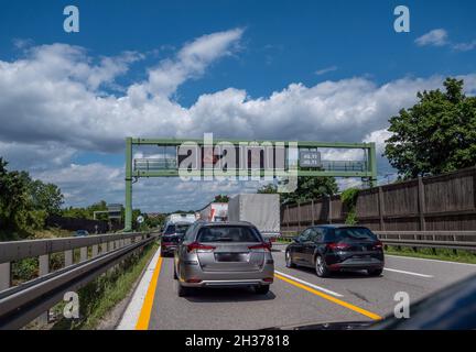 Embouteillage sur une autoroute allemande Banque D'Images