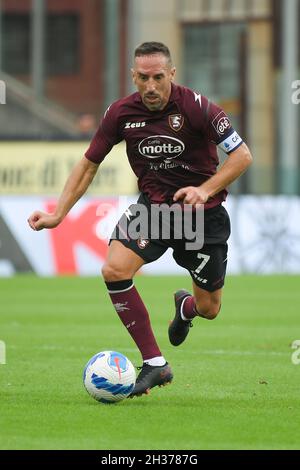 Franck Ribery des États-Unis Salernitana 1919 en action pendant la série Un match entre les États-Unis Salernitana 1919 et le FC Empoli au Stadio Arechi, Salerno, Italie on Banque D'Images