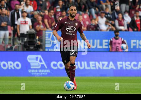 Grigoris Kastanos de l'US Salernitana 1919 en action pendant la série Un match entre l'US Salernitana 1919 et le FC Empoli au Stadio Arechi, Salerno, Italie Banque D'Images