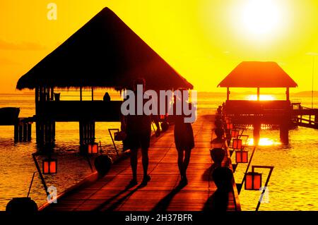 MALDIVES, ATOLL DE NOONU, KANUHURA RESORT Banque D'Images