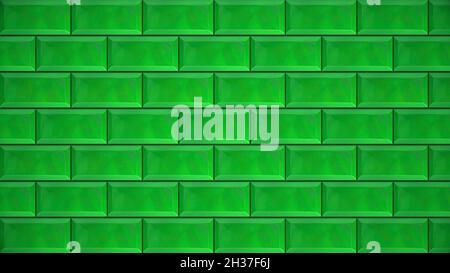 Rectangles verts abstraits construisant un mur sur fond gris, motion design.Animation.Les briques volantes sont rangées horizontales droites. Banque D'Images