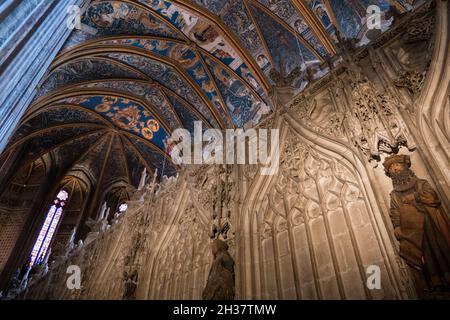 Vue sur l'intérieur de la cathédrale Sainte-Cécile d'Albi, ville française caractéristique.Ville comme attraction touristique dans le département du Tarn, région occitanie, Banque D'Images