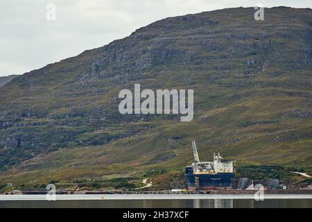 Navire FPSO Voyageur Spirit à Kishorn Port & Dry Dock. Banque D'Images