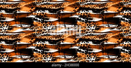 Motif en fourrure léopard sans couture.Arrière-plan tendance à imprimé léopard sauvage.Motif animal et tissu panthère moderne. Motif mode et textile Banque D'Images
