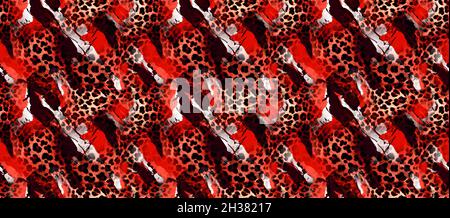 Motif en fourrure léopard sans couture.Arrière-plan tendance à imprimé léopard sauvage.Motif animal et tissu panthère moderne. Motif mode et textile Banque D'Images
