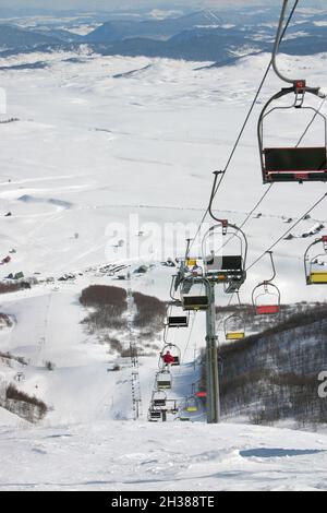 Remontée mécanique sur la pente de Durmitor Banque D'Images