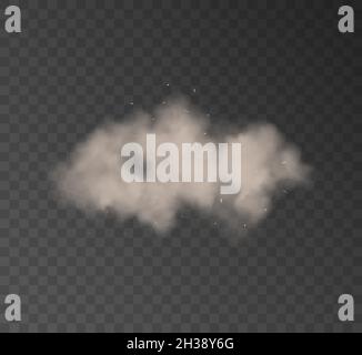 Poussière sable nuage saleté vecteur air élément transparent au smog.Conception de nuages de fumée poussiéreux Illustration de Vecteur