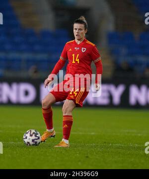 Cardiff, pays de Galles, 26, octobre 2021, Hayley Ladd (pays de Galles) photographié en action, pendant le pays de Galles contre l'Estonie, qualification de la coupe du monde des femmes de la FIFA 2023, Credit:, Graham Glendinning,/ Alamy Live News Banque D'Images