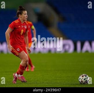 Cardiff, pays de Galles, 26, octobre 2021, Angharad James (pays de Galles) photographié en action, pendant le pays de Galles contre l'Estonie, qualification de la coupe du monde des femmes de la FIFA 2023, Credit:, Graham Glendinning,/ Alamy Live News Banque D'Images