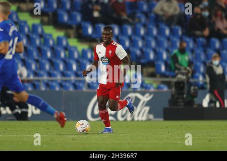 Getafe, Espagne.25 octobre 2021.Joseph Aidoo (Celta) football : match espagnol 'la Liga Santander' entre Getafe CF 0-3 RC Celta de Vigo au Colisée Alfonso Perez à Getafe, Espagne .Crédit: Mutsu Kawamori/AFLO/Alay Live News Banque D'Images