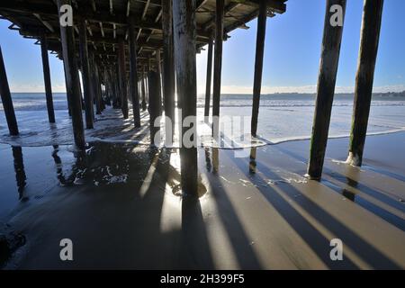 La jetée de la plage d'État de Seacliff, Aptos CA Banque D'Images