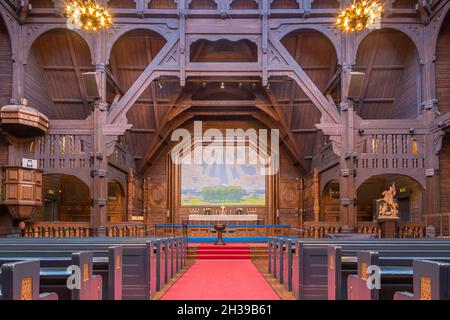 Intérieur de l'église Kiruna, Kiruna kyrka, Laponie, Nord de la Suède, Suède Banque D'Images