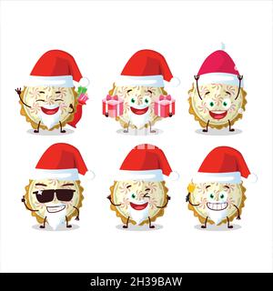 Émoticônes du Père Noël avec personnage de dessin animé de tarte au citron meringue.Illustration vectorielle Illustration de Vecteur