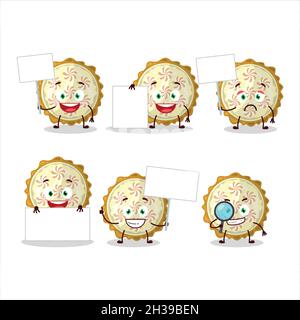 Le personnage de dessin animé Lemon meringue pie apporte un tableau d'information.Illustration vectorielle Illustration de Vecteur