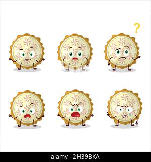 Personnage de dessin animé de tarte au citron meringue avec quelle expression.Illustration vectorielle Illustration de Vecteur