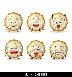 Personnage de dessin animé de tarte à la meringue au citron avec expression de sourire.Illustration vectorielle Illustration de Vecteur