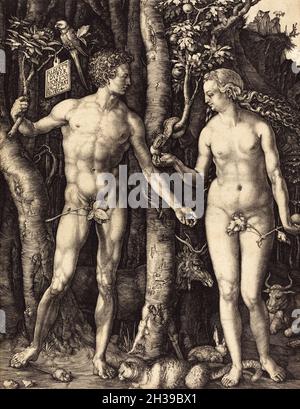 Adam End Eve par Albrecht Dürer Banque D'Images